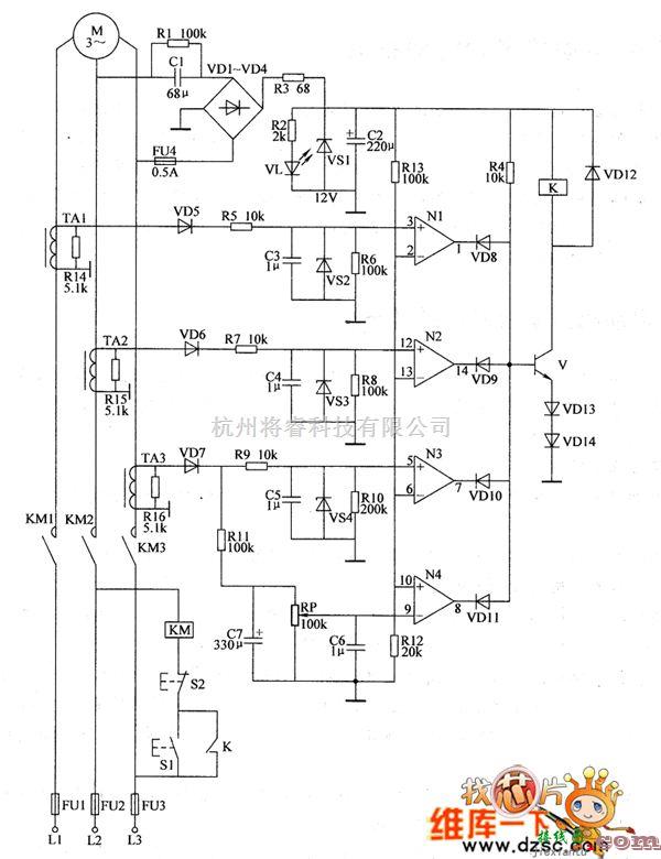 电动机中的电动机多功能保护器电路图（－）  第1张