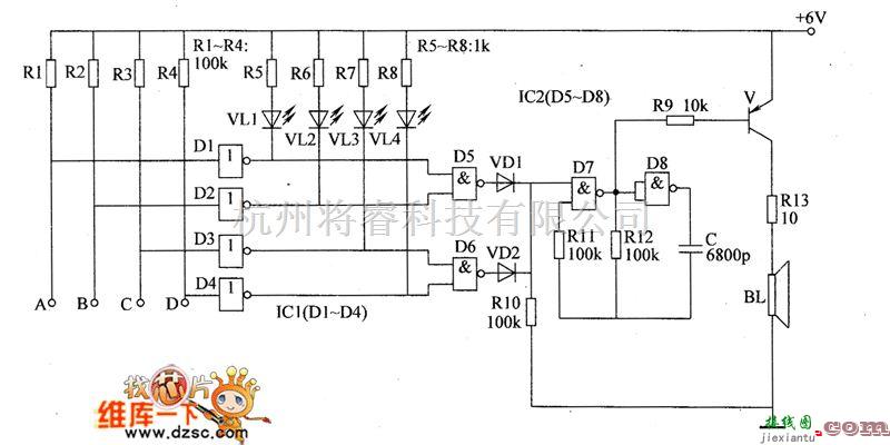 收割播种中的播种机喷水管断水报警器电路图（四）  第1张