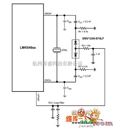 测量放大中的采用晶体振荡器的LMK04000参考设计电路图  第1张