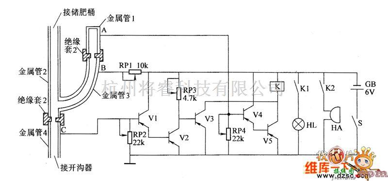 收割播种中的播种机施肥管堵塞报警器电路图  第1张