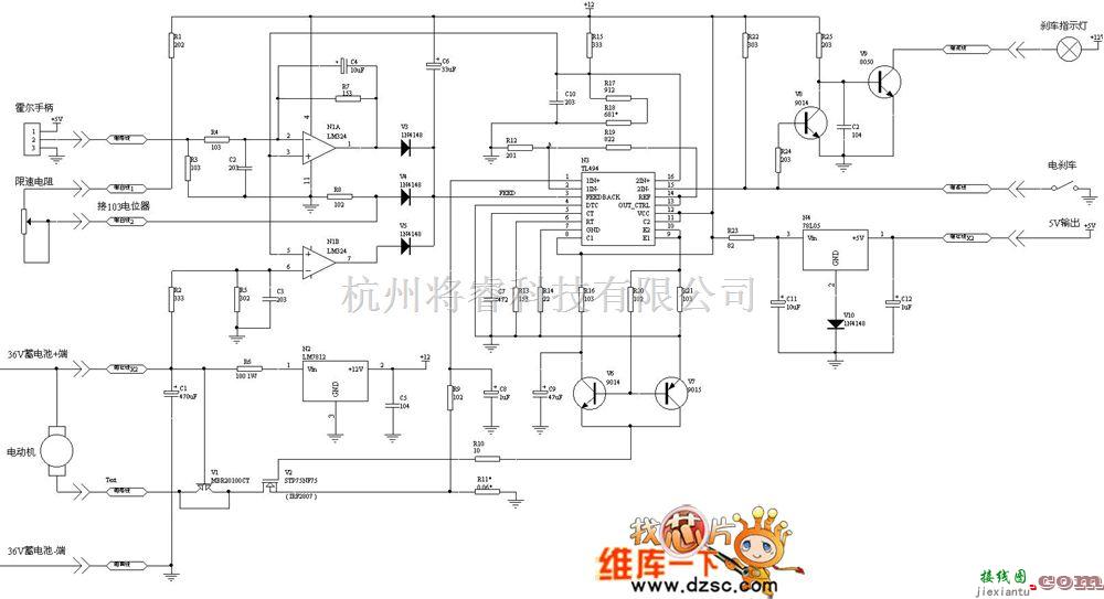 电源电路中的电动自行车原理电路图  第1张