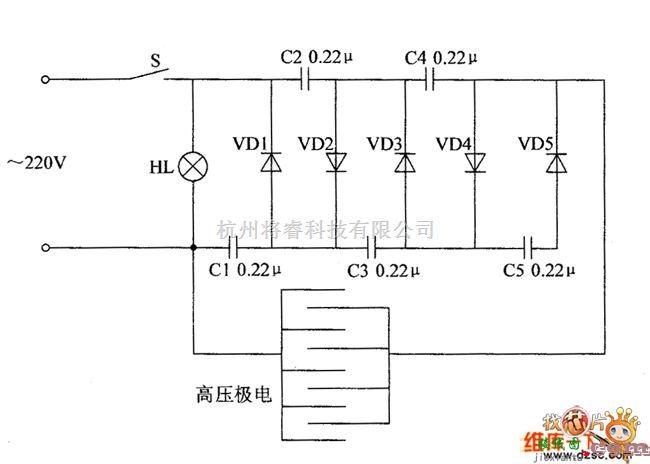 防害中的电子灭虫灯电路图三  第1张