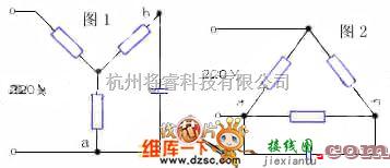 稳压电源中的三相电动机用单相电源供电的方法电路图  第1张