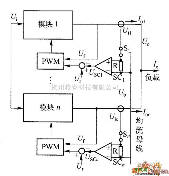 开关稳压电源中的并联模块均流控制器电路图  第1张