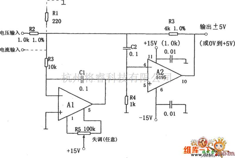 线性放大电路中的高速反相放大器(HA5195)原理电路图  第1张