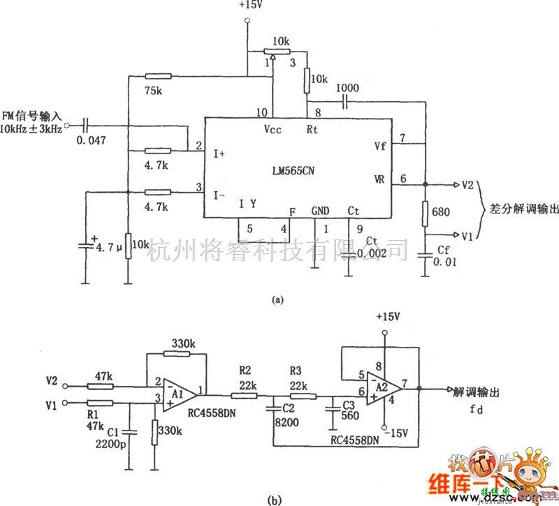 通信电路中的PLL调频解调器电路图  第1张