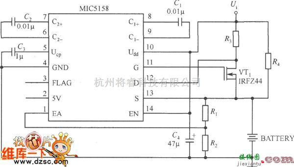 充电电路中的MIC5158电池充电电路图  第1张