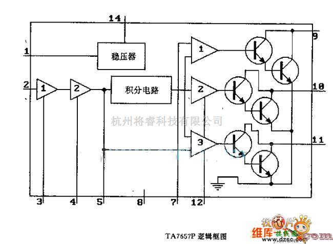 遥控发射中的TA7657P逻辑框电路图  第1张