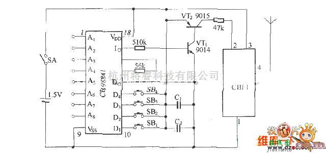 遥控发射中的SB-50ALTX发射机电路图  第1张