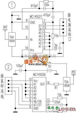 无线发射中的无线鼠标/键盘DIY电路图  第1张