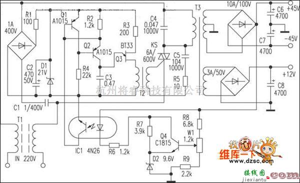 可控硅专项中的用可控硅控制的功放动态电源电路图  第1张