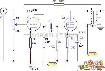 仪器仪表中的6p3p推挽电路图  第1张