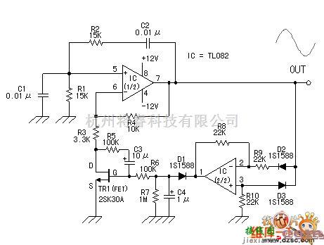 正弦信号产生中的正弦波发生电路图  第1张