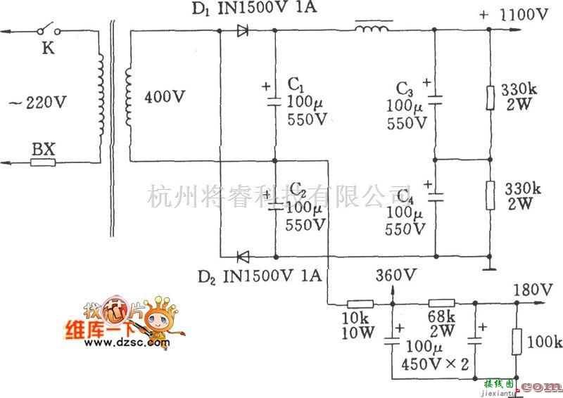 电子管功放中的常用的高压倍压电路图  第1张