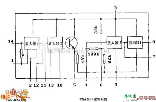 遥控发射中的T6A2800(电视机)逻辑框电路图  第1张