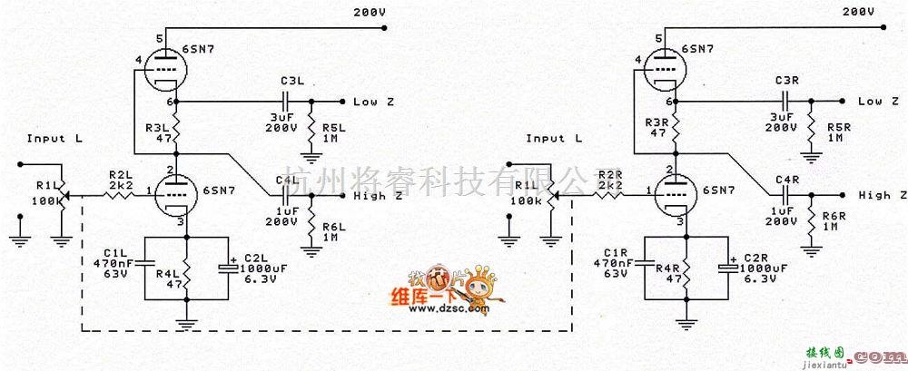 综合电路中的6sn7 经典线路电路图  第1张