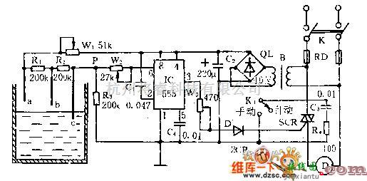 可控硅专项中的液位控制双向可控硅工作原理电路图  第1张