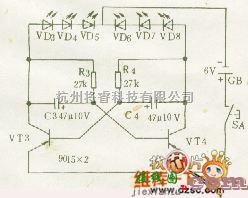 灯光控制中的变色闪光灯电路图  第1张