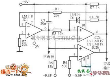 振荡电路中的高精度三角波振荡器电路图  第1张