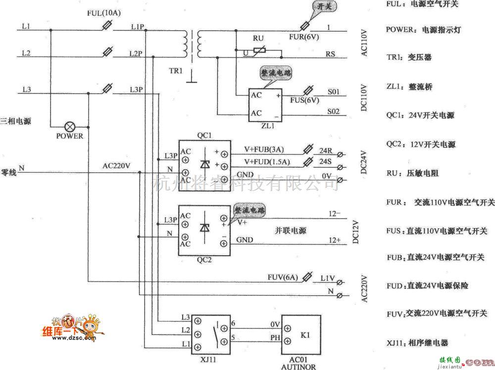 电梯控制中的北京富而瑞电梯控制电路图  第1张