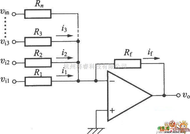 运算放大电路中的加法运算电路图原理  第1张