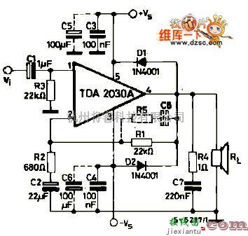 电子管功放中的TDA2030A 功放电路图  第2张