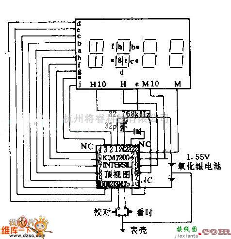 数字万用表电路中的数字式手表电路图  第1张