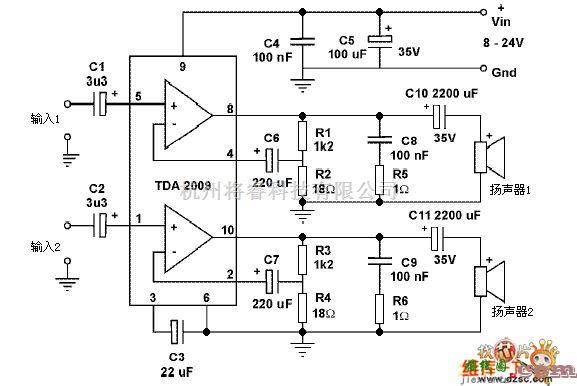 集成音频放大中的10+10W放大器的制作电路图  第2张
