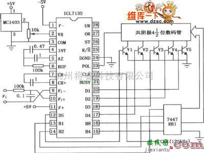 模拟电路中的ICL7135 A/D转换器应用电路图  第1张