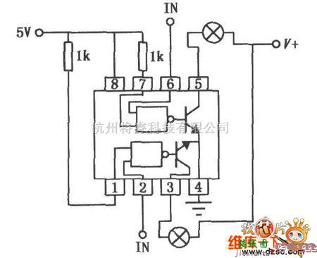 综合电路中的SN55451B、SN75451B双外围正与驱动器电路图  第1张