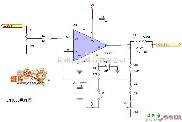 耳机放大中的lm3886制作的50w功放电路图  第1张