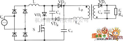 充电电路中的Boost反激型单级隔离式PFC变换器电路图  第1张