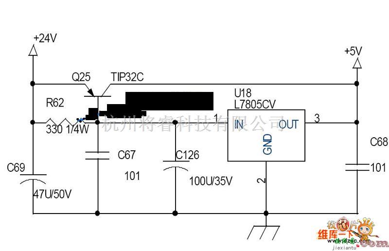 电源电路中的经典的电源电路（7805扩流）电路图  第1张