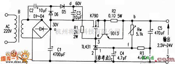 电源电路中的TL431作大功率可调稳压电源电路图  第2张