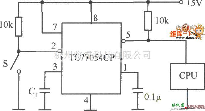 电源电路中的TL7705CP构成的电压监视及复位电路图  第1张