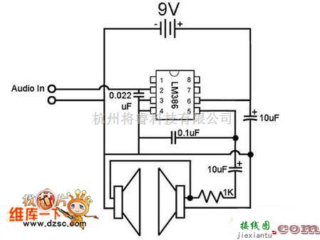 耳机放大中的最简陋耳机电路图  第1张