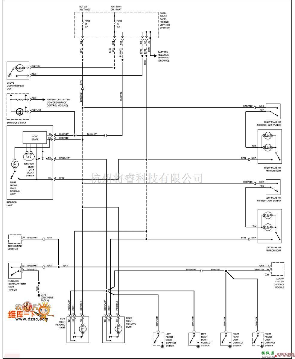 大众（上汽）中的大众门控灯电路图  第1张