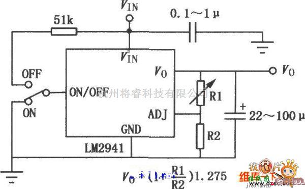 充电电路中的LM／LT多功能开关集成稳压器的典型应用电路图  第1张