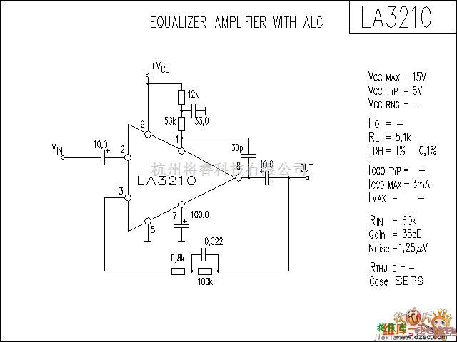 音频电路中的LA3210 音响IC电路图  第1张