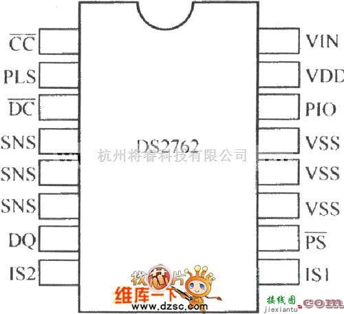 电源电路中的DS2762的引脚排列电路图  第1张