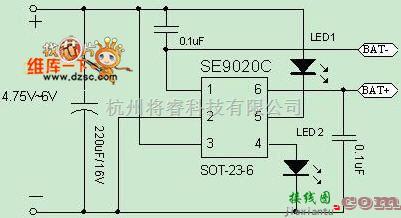 充电电路中的闪灯模式的连接电路图  第1张