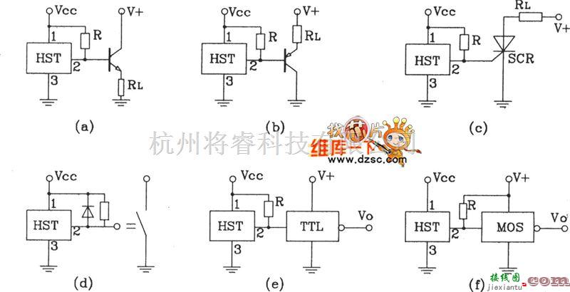 霍尔传感器中的HST霍尔传感器常见应用接口电路图  第2张