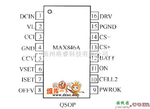 电源电路中的MAX846A的引脚排列电路图  第1张