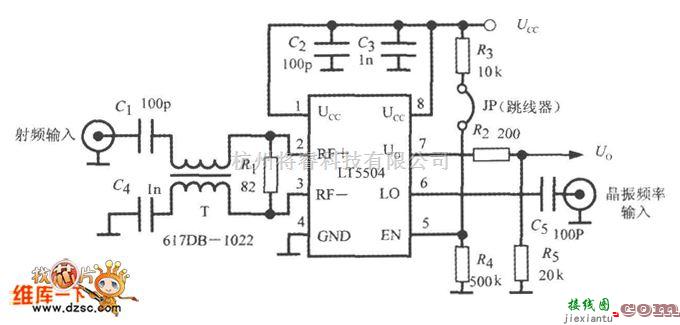 综合电路中的LT5504的典型应用电路图  第1张