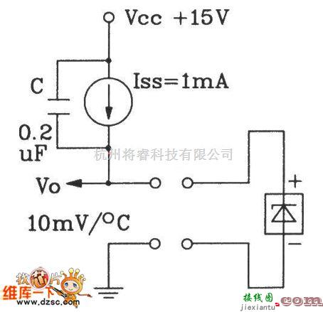 温控电路中的温度传感器采用恒流源的测温电路图  第1张