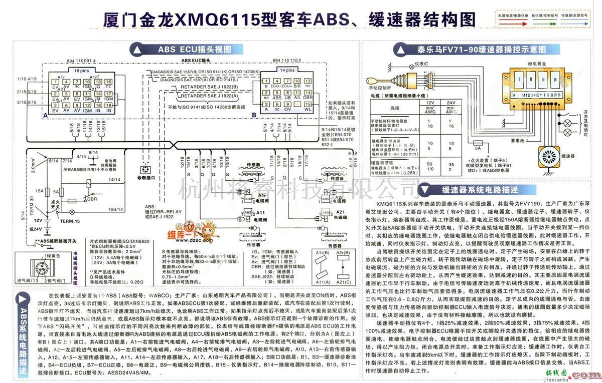 厦门金龙中的厦门金龙XMQ6115型客车ABS、缓速器结构图  第1张