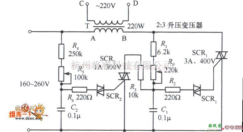 稳压电源中的双向可控硅交流稳压器电路图  第1张