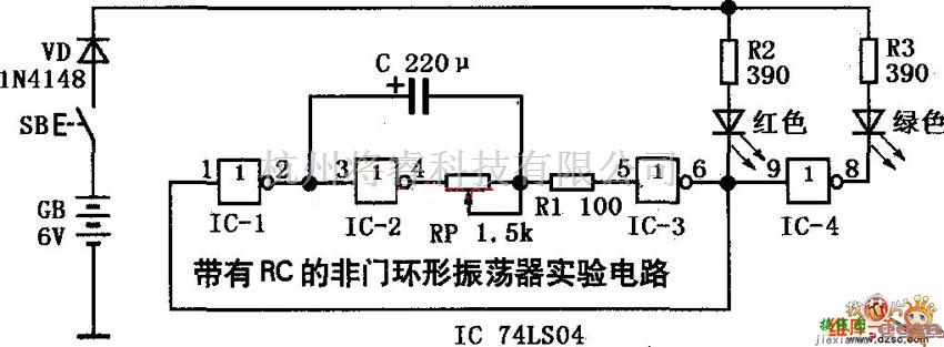 振荡电路中的带有RC的非门环形振荡器电路图  第1张