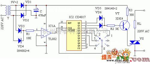 电源电路中的简洁的过零调功器电路图  第1张