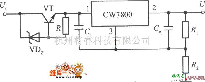 报警控制中的高输入一高输出集成稳压电源电路图  第1张